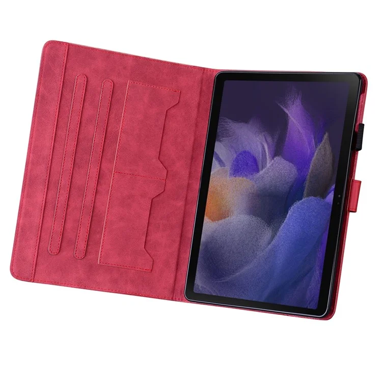 For Samsung Galaxy Tab A 8.0 (2019) Case Card Slots Leather Tablet Cover - Red