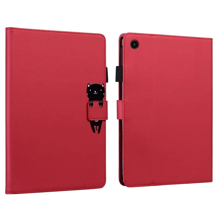 For Samsung Galaxy Tab A 8.0 (2019) Case Card Slots Leather Tablet Cover - Red