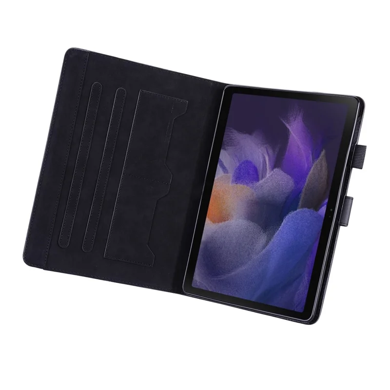 For Samsung Galaxy Tab A 8.0 (2019) Case Card Slots Leather Tablet Cover - Black