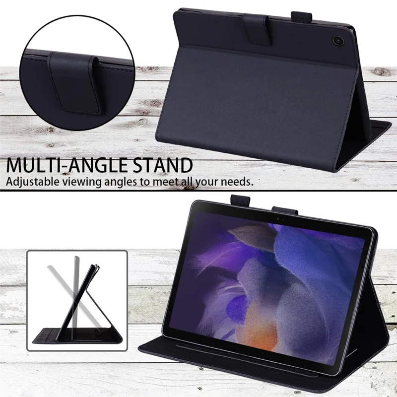 For Samsung Galaxy Tab A 8.0 (2019) Case Card Slots Leather Tablet Cover - Black