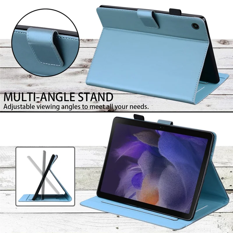 Pour Samsung Galaxy Tab A 8.0 (2019) Case de Cartes de Boîtier Couverture de Tablette en Cuir - Bleu