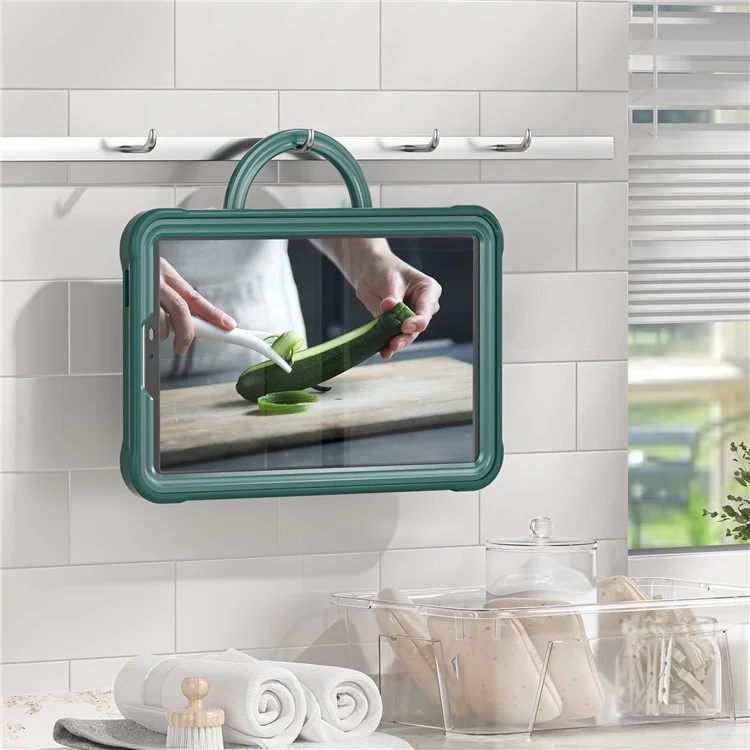 Für Samsung Galaxy Tab A9 SM-X110 / X115 / X117 Kickstand Case Tablet Cover Rotating Handle Grip - Midnight Green