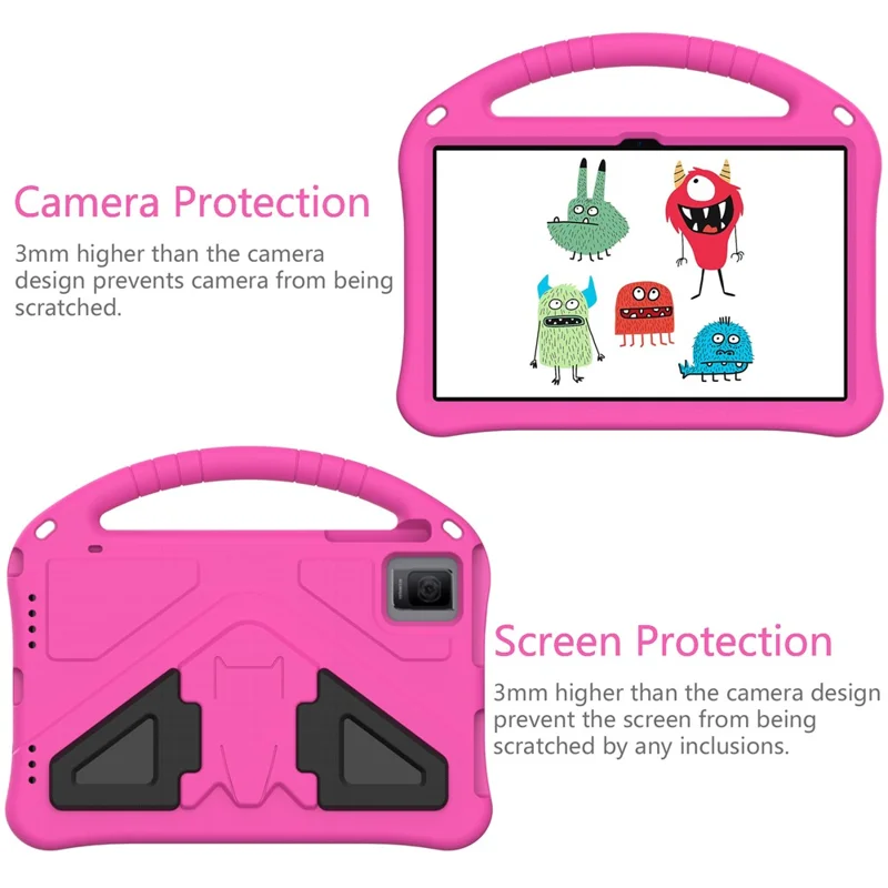 For TCL Tab 10 Gen 2 / T-Mobile REVVL Tab / Blackview Oscal Pad 15 / Tab 11 WiFi / Tab 11 SE / Tab 11 Case Handle EVA Cover - Rose