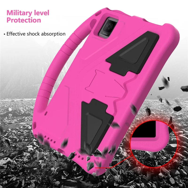 For TCL Tab 10 Gen 2 / T-Mobile REVVL Tab / Blackview Oscal Pad 15 / Tab 11 WiFi / Tab 11 SE / Tab 11 Case Handle EVA Cover - Rose