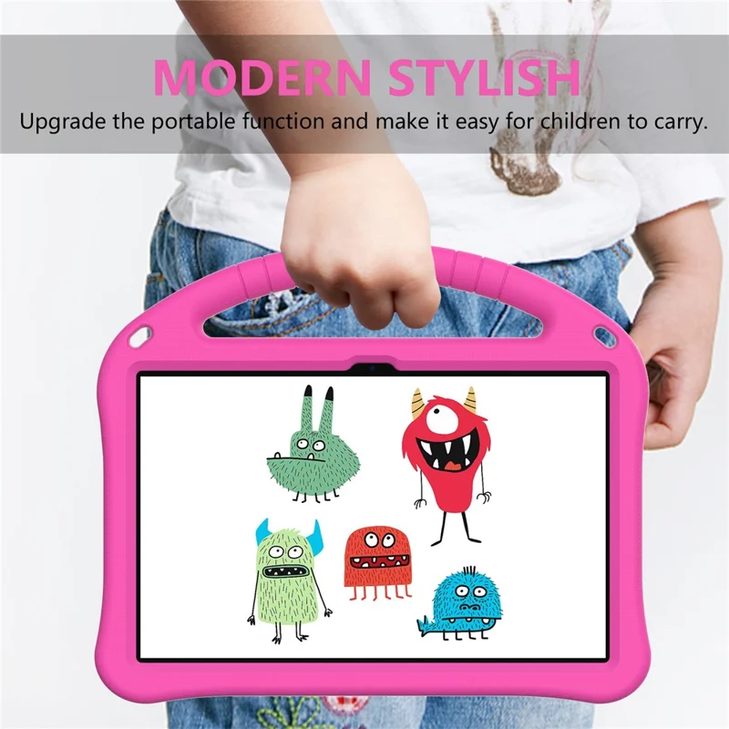 For TCL Tab 10 Gen 2 / T-Mobile REVVL Tab / Blackview Oscal Pad 15 / Tab 11 WiFi / Tab 11 SE / Tab 11 Case Handle EVA Cover - Rose
