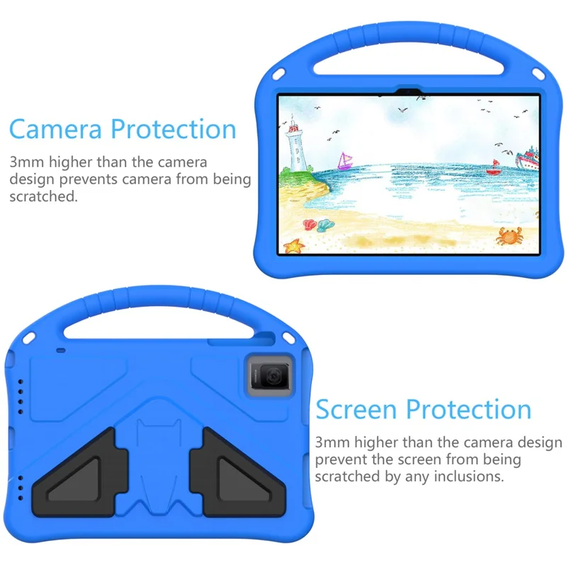 For TCL Tab 10 Gen 2 / T-Mobile REVVL Tab / Blackview Oscal Pad 15 / Tab 11 WiFi / Tab 11 SE / Tab 11 Case Handle EVA Cover - Blue