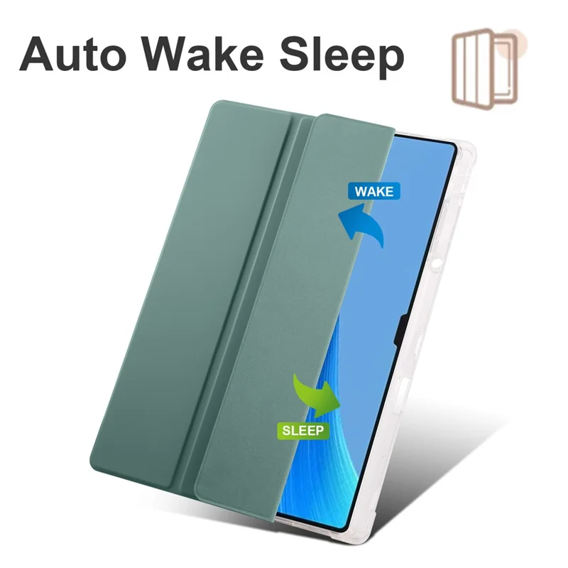 For Huawei MatePad Pro 13.2 Tablet Leather Case Tri-fold Stand Pen Slot Cover - Midnight Green