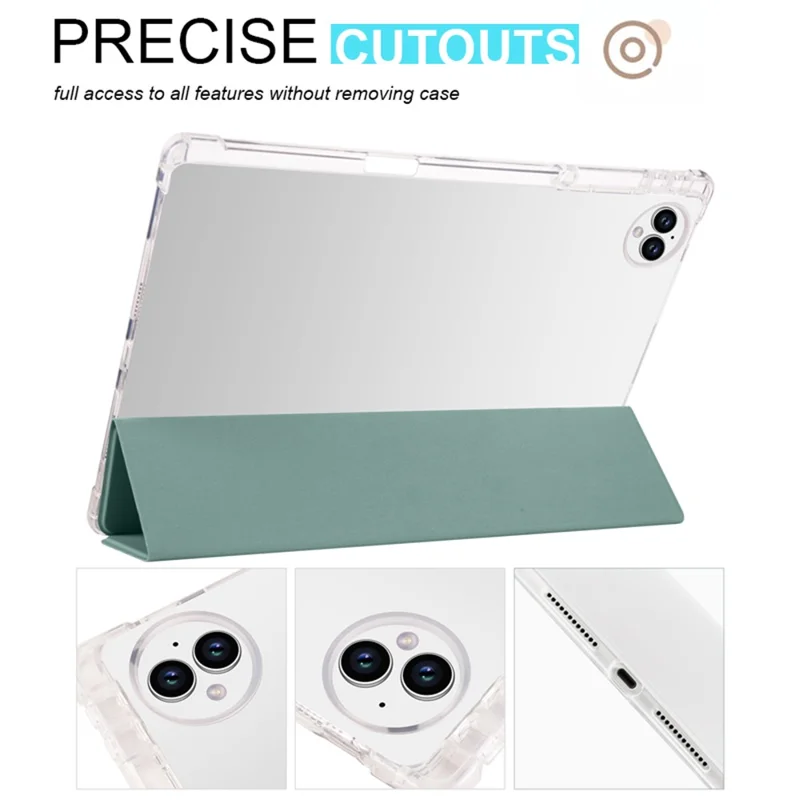 For Huawei MatePad Pro 13.2 Tablet Leather Case Tri-fold Stand Pen Slot Cover - Midnight Green