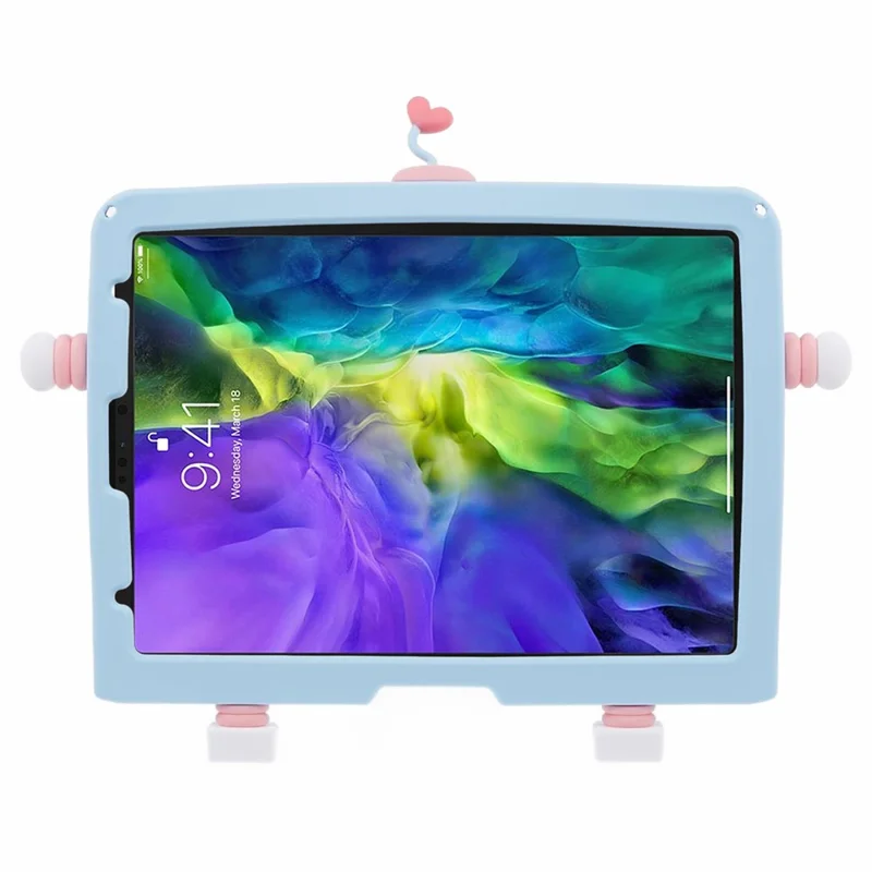 For iPad Air (2020) / (2022) / iPad Pro 11 (2020) / (2021) / (2022) Silicone Case Kickstand Tablet Cover with Lanyard