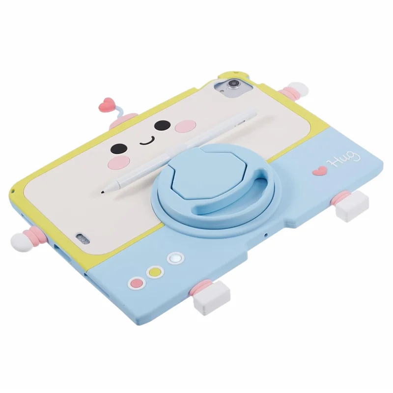 For iPad Air (2020) / (2022) / iPad Pro 11 (2020) / (2021) / (2022) Silicone Case Kickstand Tablet Cover with Lanyard