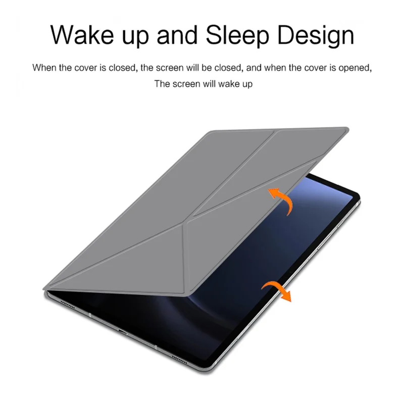 For Samsung Galaxy Tab S10 FE / S9 FE / S9 Case Magnetic V-Fold Stand Tablet Cover with Auto Sleep  /  Wake - Grey