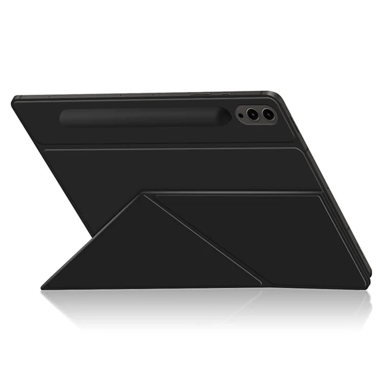 Pour Samsung Galaxy Tab S9 FE+ Étui Magnétique en Cuir PU + PC Anti-rayures Support Pliant en V Étui pour Tablette - Noir