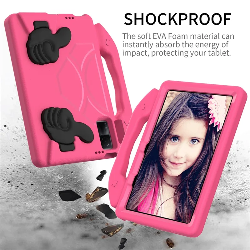 For Xiaomi Redmi Pad / Lenovo Tab M10 Plus (3rd Gen) Tablet EVA Case with Thumb Kickstand - Rose