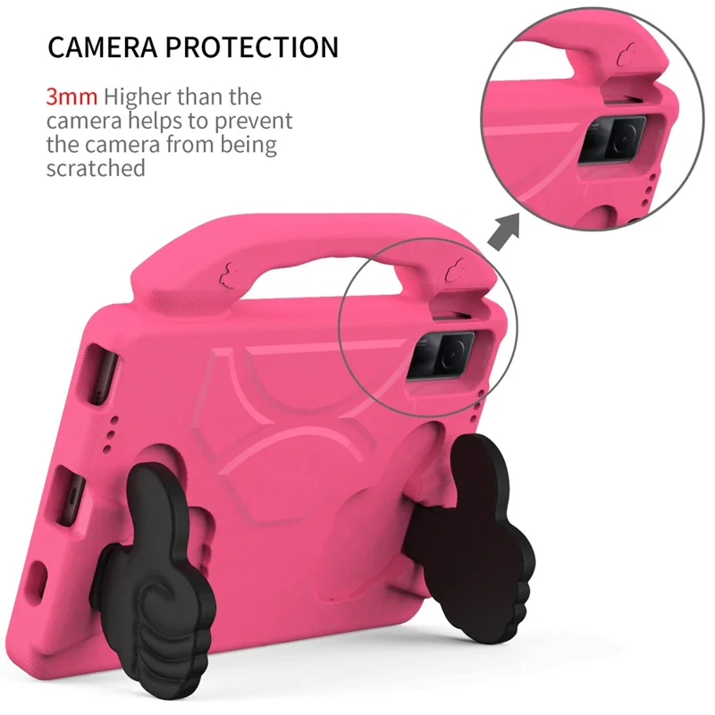 For Xiaomi Redmi Pad / Lenovo Tab M10 Plus (3rd Gen) Tablet EVA Case with Thumb Kickstand - Rose