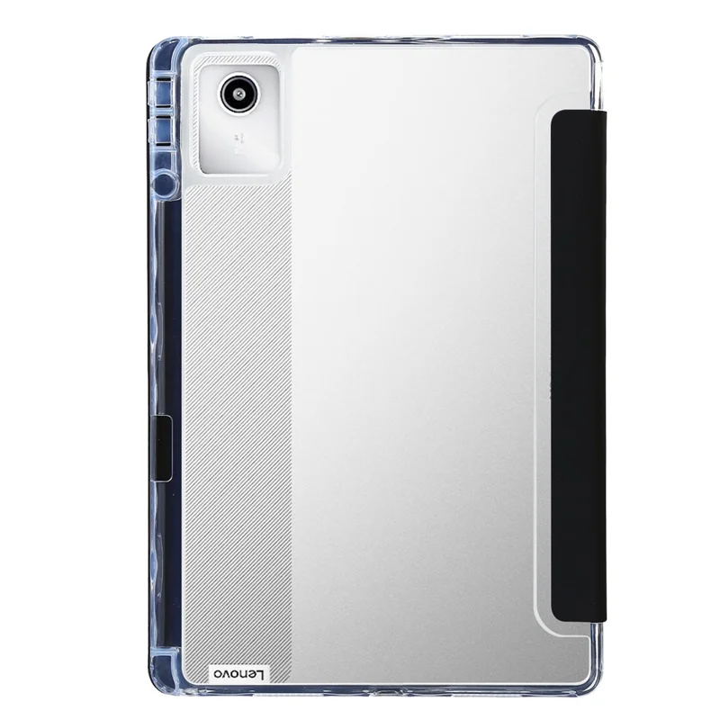 For Lenovo Tab M11 / Xiaoxin Pad 11 2024 Tablet Case Origami Stand TPU+Acrylic+PU Flip Cover - Black