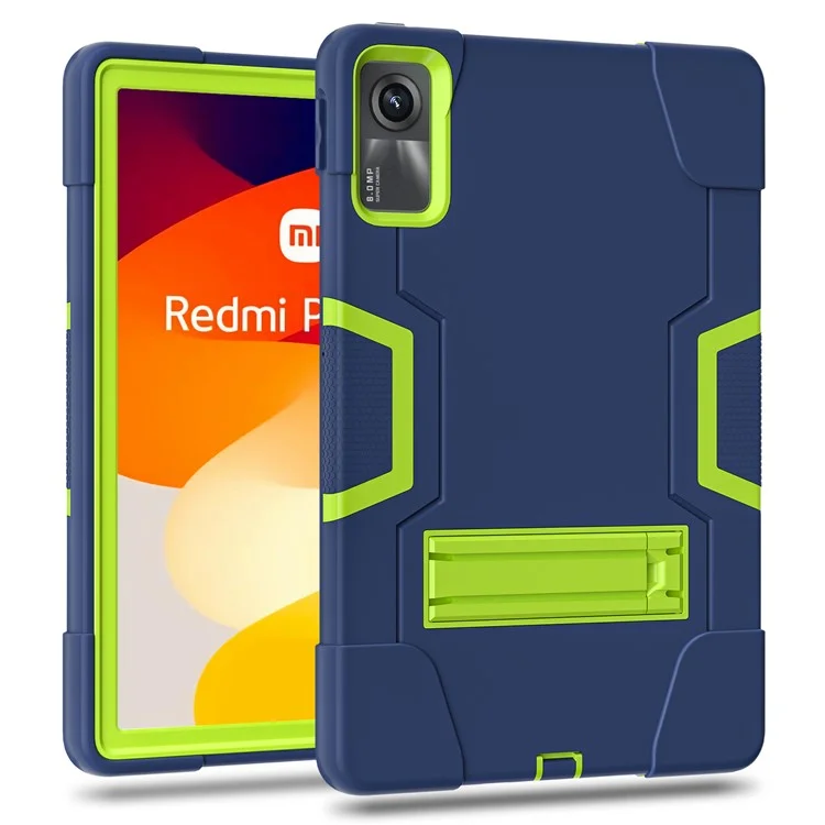For Xiaomi Redmi Pad SE Case PC+Silicone Tablet Protective Cover - Navy Blue / Green