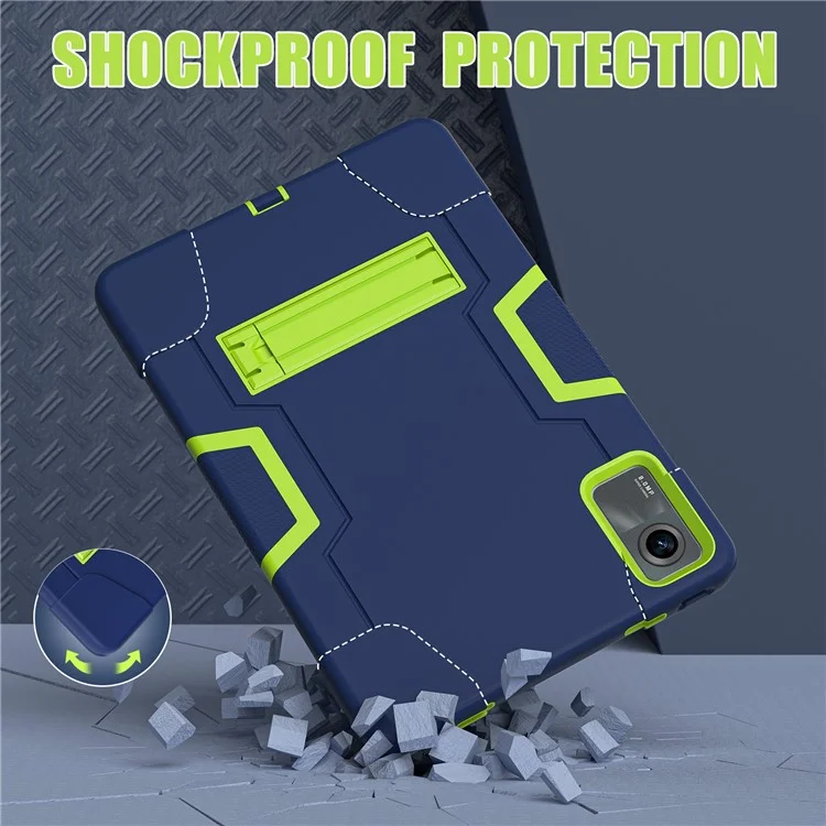 For Xiaomi Redmi Pad SE Case PC+Silicone Tablet Protective Cover - Navy Blue / Green