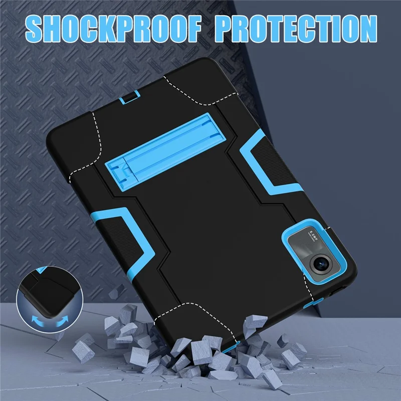 For Xiaomi Redmi Pad SE Case PC+Silicone Tablet Protective Cover - Black / Blue