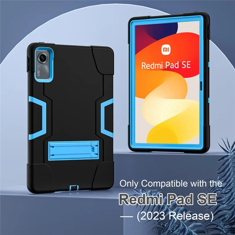 For Xiaomi Redmi Pad SE Case PC+Silicone Tablet Protective Cover - Black / Blue