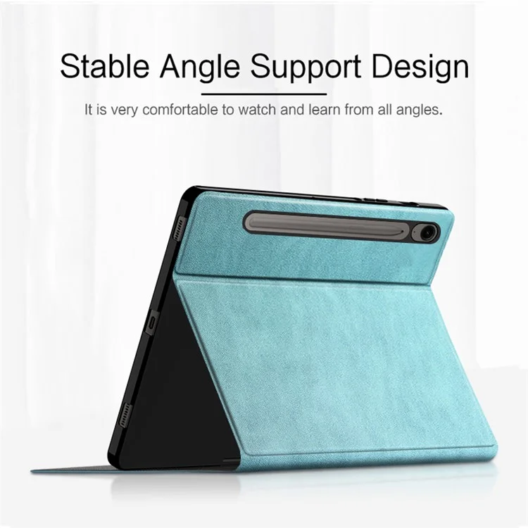 Capa de Suporte para Samsung Galaxy Tab S9 FE Smart Cover Capa de Couro PU Tablet - Verde