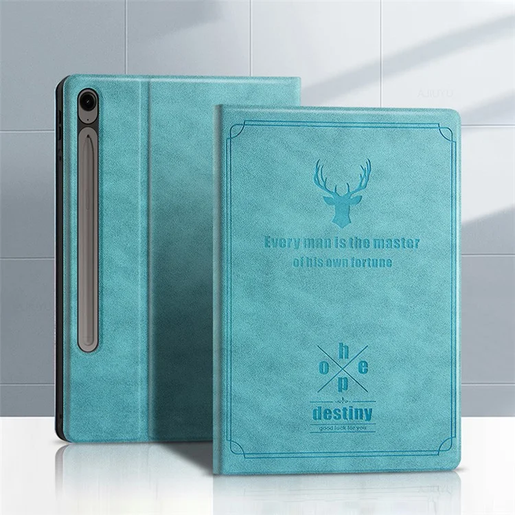 Capa de Suporte para Samsung Galaxy Tab S9 FE Smart Cover Capa de Couro PU Tablet - Verde