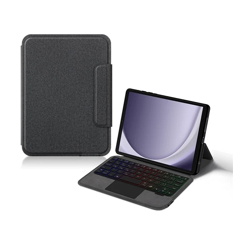 Custodia in pelle per Samsung Galaxy Tab A9 + Tastiera Bluetooth con touchpad e retroilluminazione