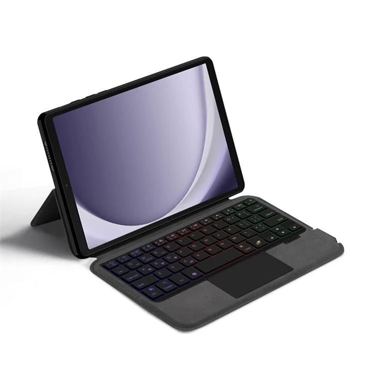 Custodia in pelle per Samsung Galaxy Tab A9 + Tastiera Bluetooth con touchpad e retroilluminazione