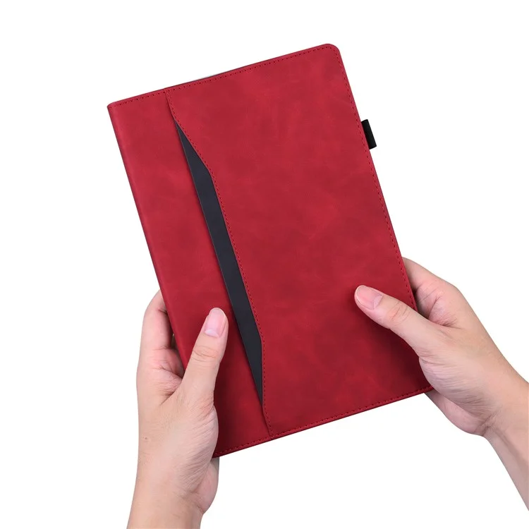 For Samsung Galaxy Tab S9 FE+ Tablet Case Wallet Stand Business Leather Cover - Red