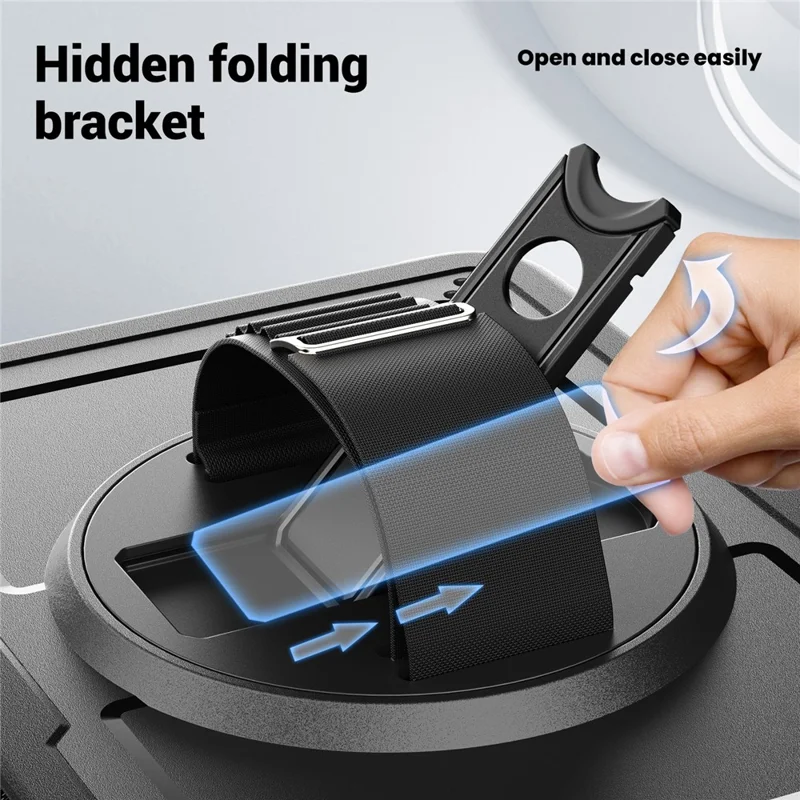 Tablet Case for iPad (2025) / 10.9 (2022) (A2696) Hand Strap Kickstand PC+TPU Cover Drop-Proof - Black