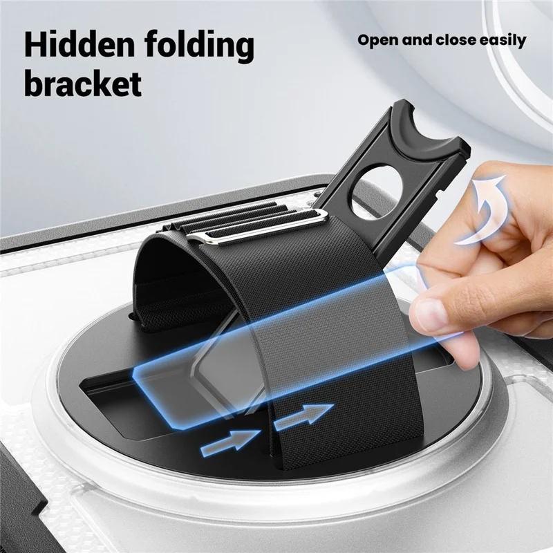 Tablet Case for iPad (2025) / 10.9 (2022) (A2696) Hand Strap Kickstand PC+TPU Cover Drop-Proof - Transparent