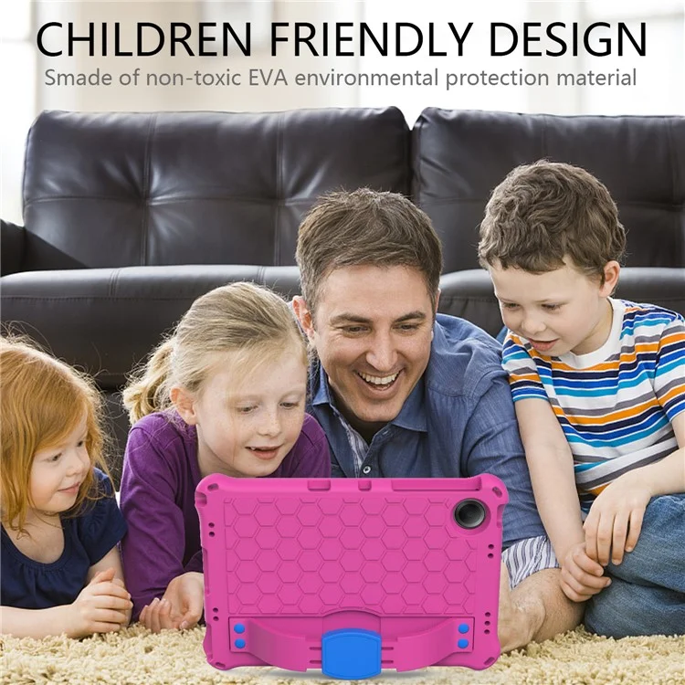 Für Xiaomi Redmi Pad SE Case Honeycomb Texture Kickstand EVA Protective Cover - Rose+Blue