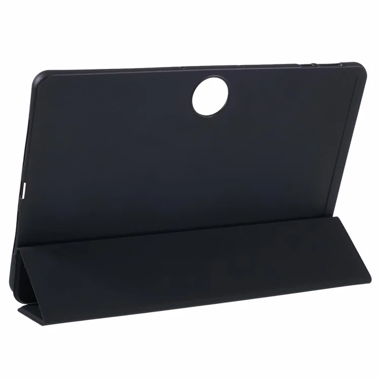 For Honor Pad 9 Case Anti-Scratch PU+Silicone Tri-fold Stand Tablet Cover - Black