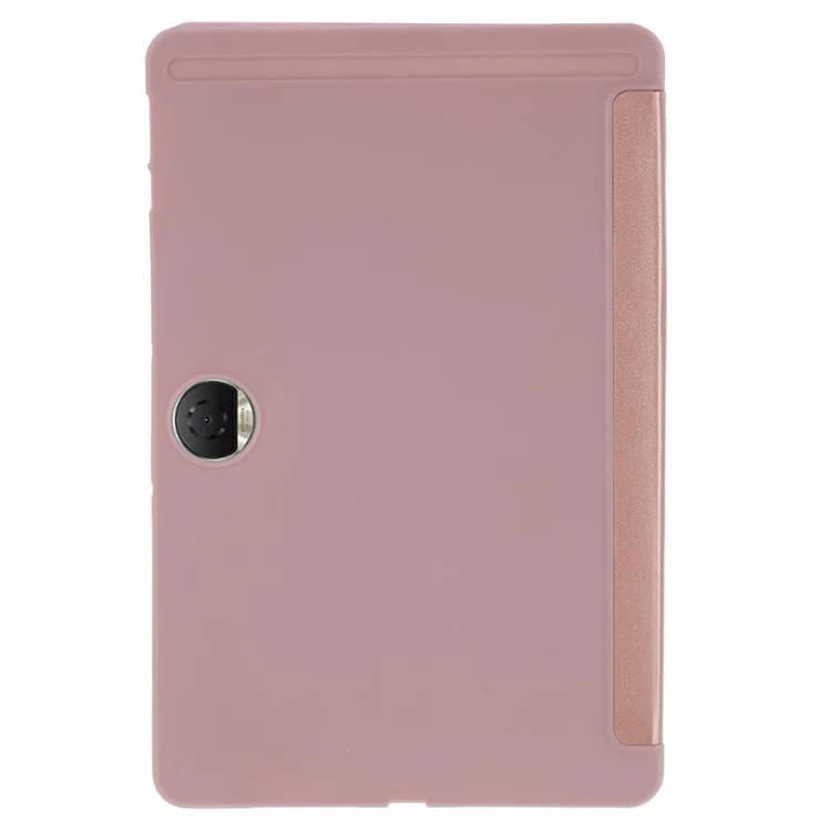 For Honor Pad 9 Case Anti-Scratch PU+Silicone Tri-fold Stand Tablet Cover - Rose Gold