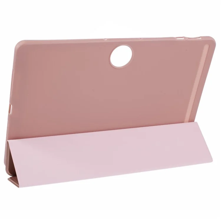 For Honor Pad 9 Case Anti-Scratch PU+Silicone Tri-fold Stand Tablet Cover - Rose Gold