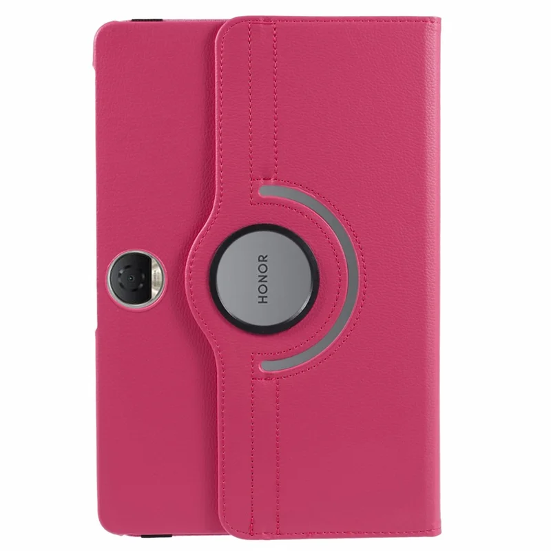 For Honor Pad 9 Case Scratch-resistant PU Leather Tablet Cover with Rotating Stand - Rose