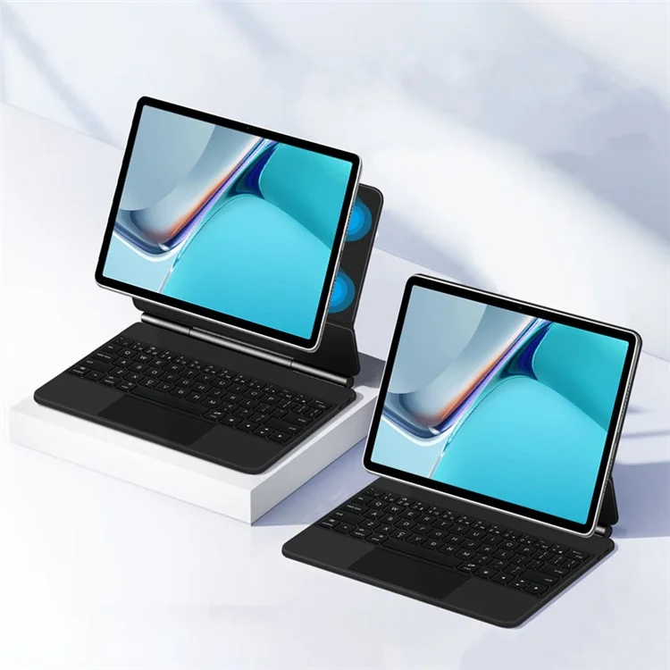 For Huawei MatePad 11 (2021) Magnetic Floating Bluetooth-compatible Keyboard + Leather Tablet Case
