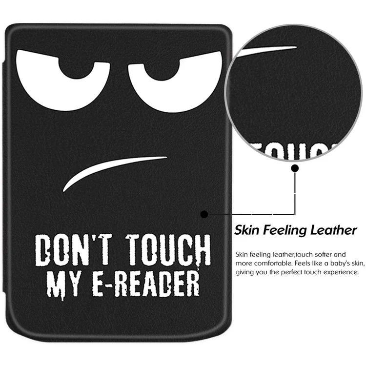 For PocketBook Verse Pro Leather Case E-Reader Cover with Auto Sleep / Wake - Don't Touch My E-Reader