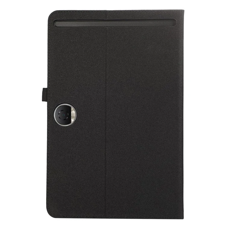 For Honor Pad 9 Leather Case Cloth Texture Tablet Cover Stand with Card Holder - Black