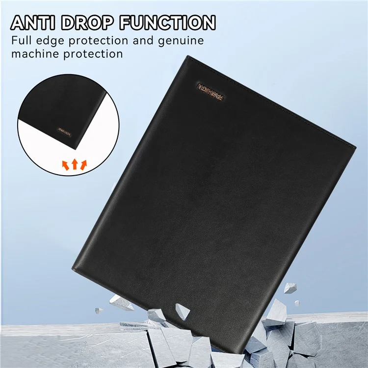 Für iPad Air (2013) / Air 2 / 9,7-Zoll (2017) / (2018) Bluetooth-Tastatur-Lederetui mit Stiftfach - Schwarz