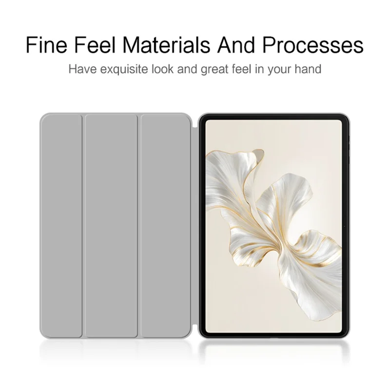 For Honor Pad 9 PU Leather Case Shockproof Trifold Stand Tablet Cover - Grey