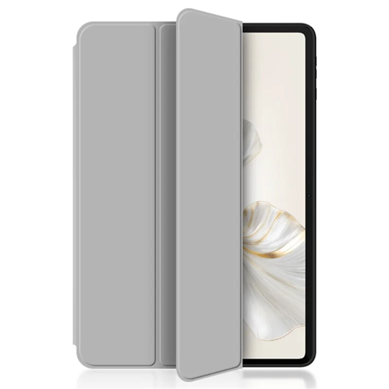 For Honor Pad 9 PU Leather Case Shockproof Trifold Stand Tablet Cover - Grey
