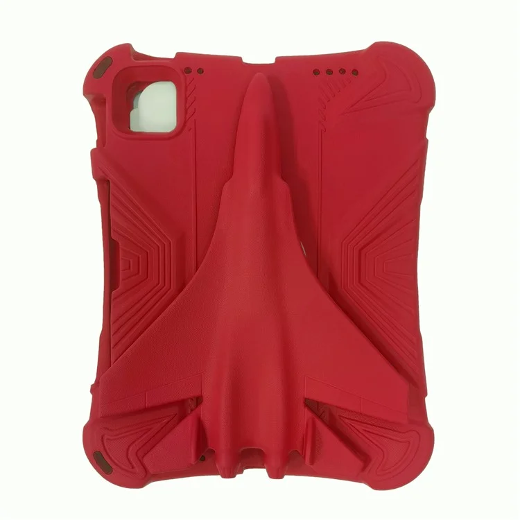 For iPad (2025) / 10.9 (2022) / Air (2020) / (2022) / iPad Pro 11 (2020) / (2021) / (2022) EVA Case Airplane Style Kickstand - Red