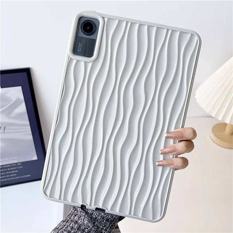Per Xiaomi Redmi Pad SE Water Ripple Texture Case Flexible TPU Shockproof Tablet Cover - Grigio