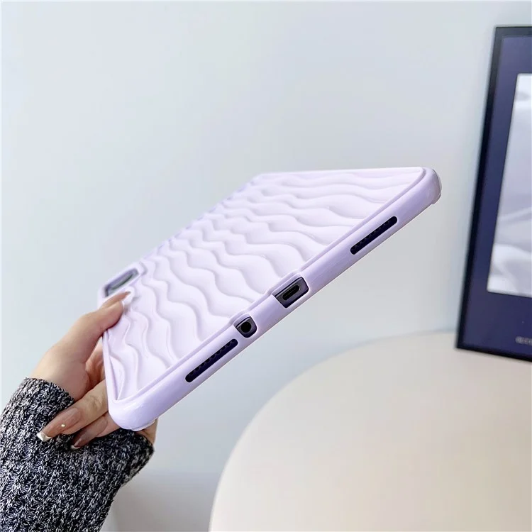 For Xiaomi Redmi Pad SE Water Ripple Texture Case Flexible TPU Shockproof Tablet Cover - Purple