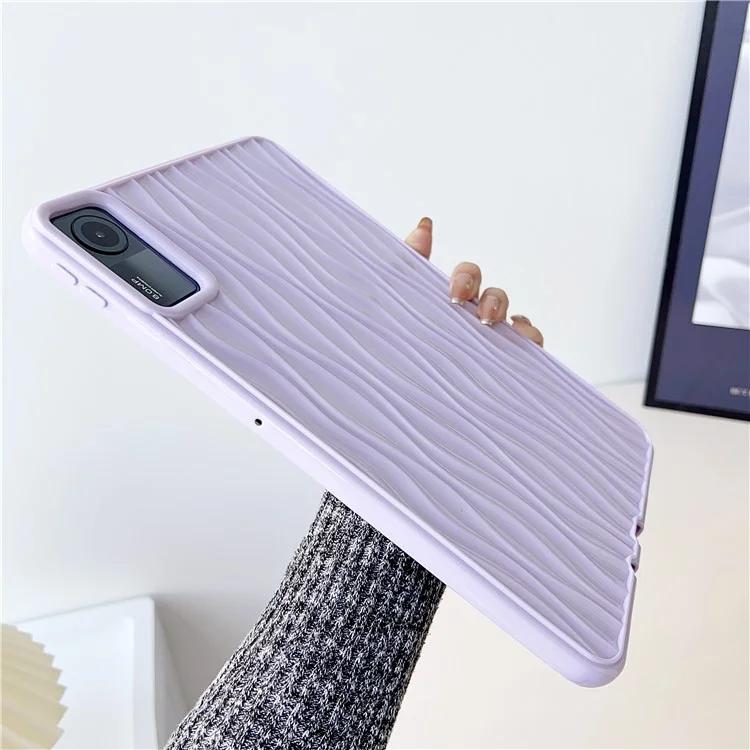 For Xiaomi Redmi Pad SE Water Ripple Texture Case Flexible TPU Shockproof Tablet Cover - Purple