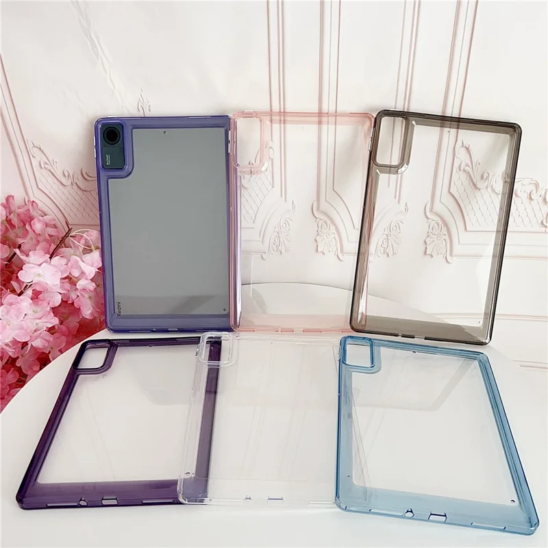 For Xiaomi Redmi Pad SE Case Transparent Protective Back Cover - Pink