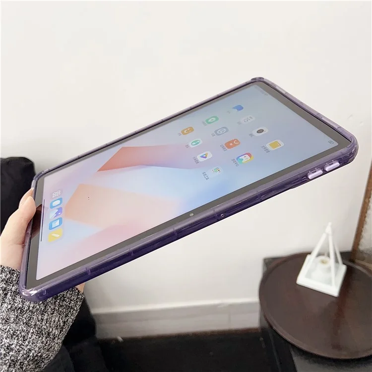 For Xiaomi Redmi Pad SE Clear TPU Case 3D Wave Texture Tablet Cover - Black