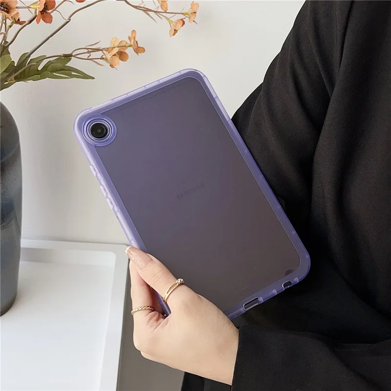 For Samsung Galaxy Tab A9 Clear Case Soft TPU Anti-Scratch Slim-Fit Cover - Light Purple