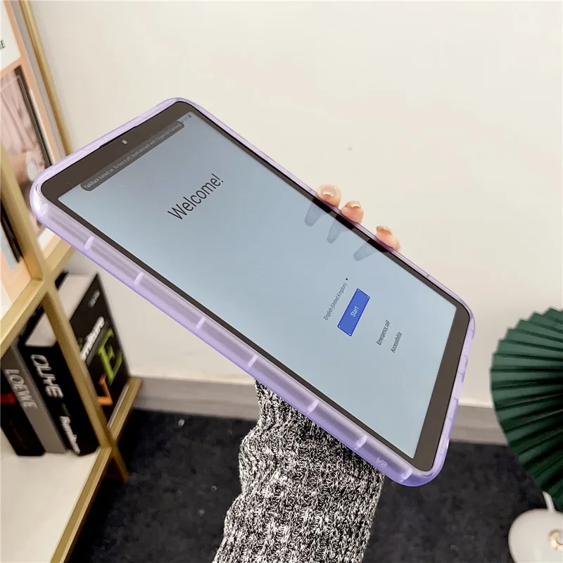 For Samsung Galaxy Tab A9 Clear Case Soft TPU Anti-Scratch Slim-Fit Cover - Light Purple