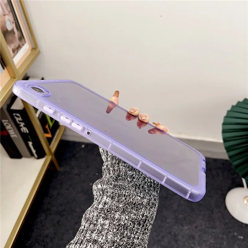 For Samsung Galaxy Tab A9 Clear Case Soft TPU Anti-Scratch Slim-Fit Cover - Light Purple